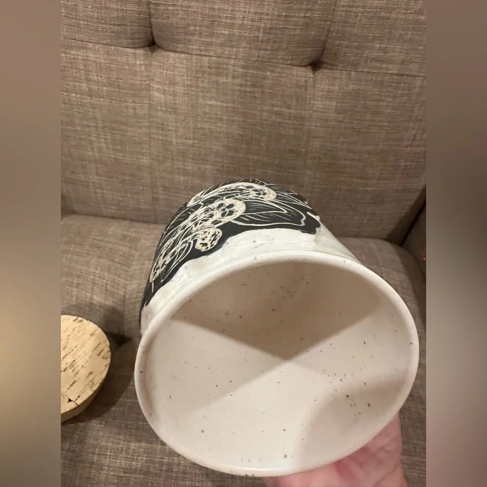 Handmade ceramic Jar with cork lid. Stash Jar pottery Snake
